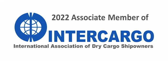 Logo of Intercargo with text: "2022 Associate Member of INTERCARGO, International Association of Dry Cargo Shipowners."
