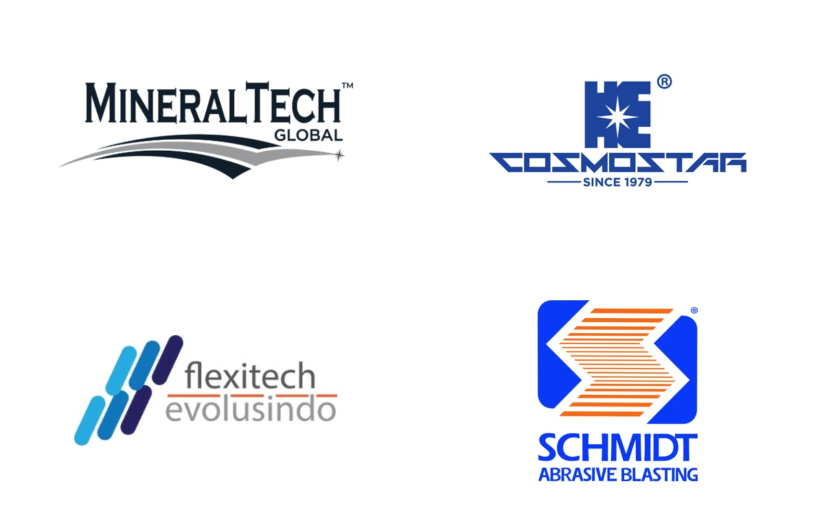 Event sponsors: MineralTech Global Abrasive, Cosmostar, Flexitech Evolusindo and Schmidt Abrasive Blasting