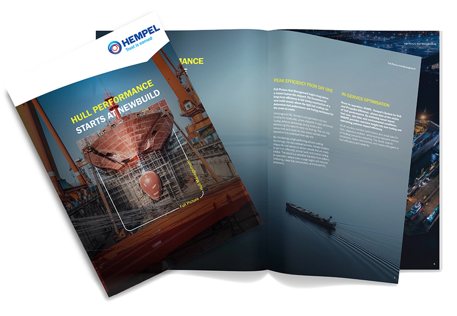 Brochure with hull performance starts at newbuilding written on it