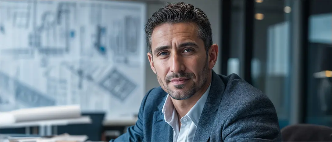 A man sitting in the office 