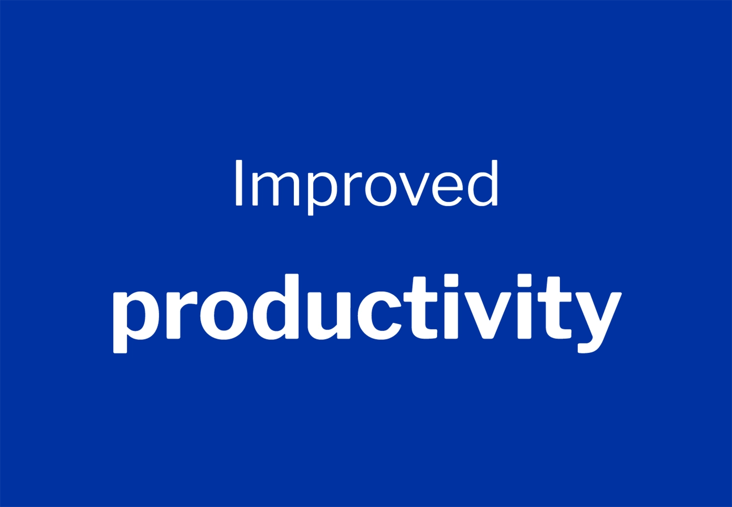 improved productivity written on blue background